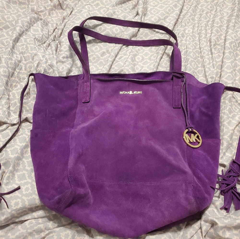Michael Kors Purple Velvet Tote